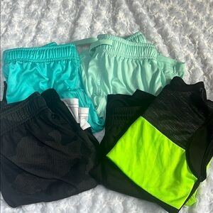 Kids Active Shorts Set - Black, Green, Aqua